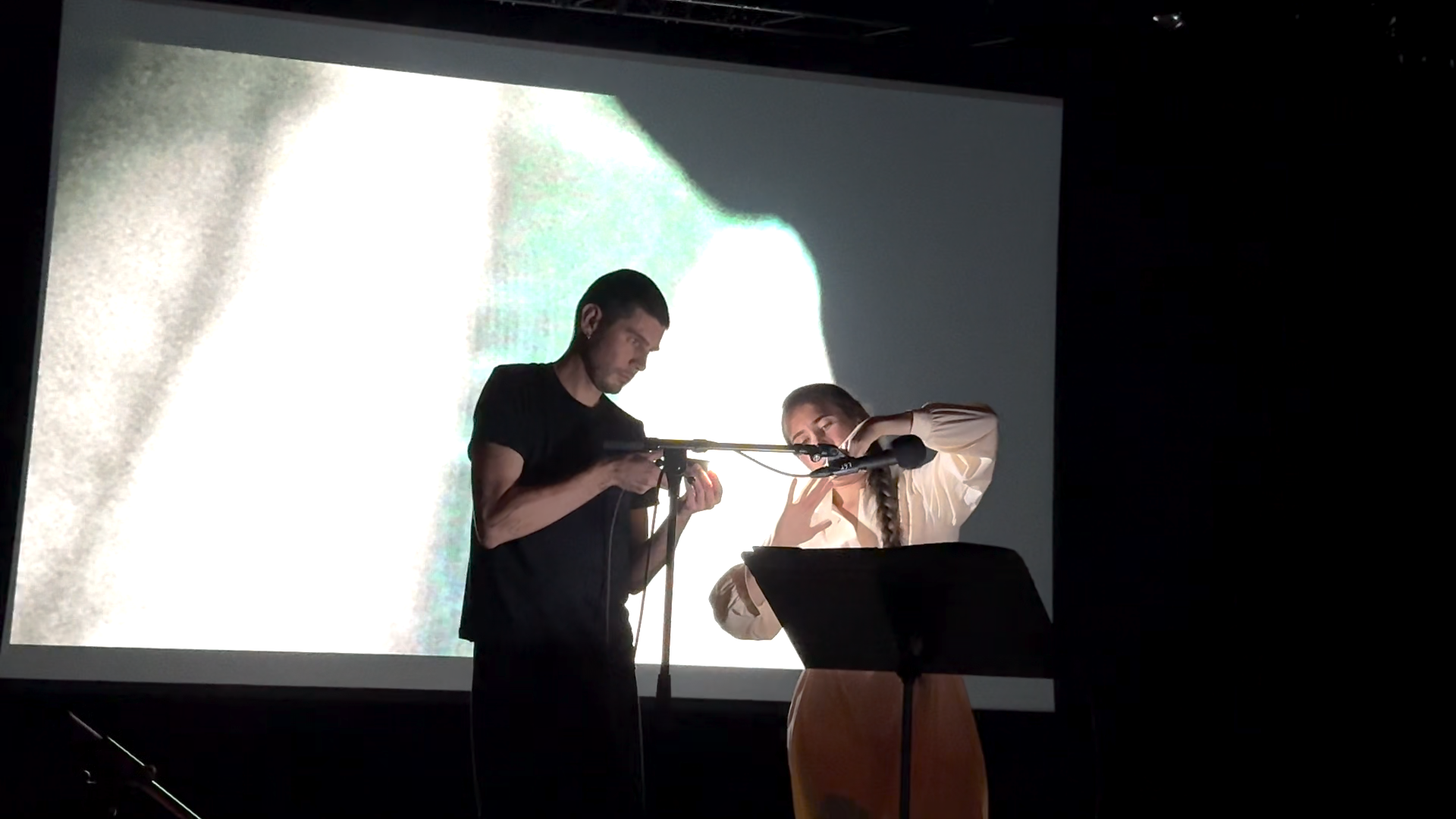 Macro video still from the performance